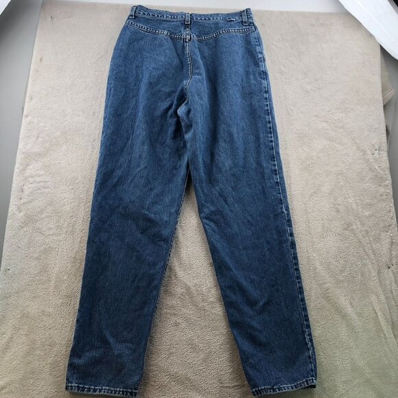 Vintage Womens Jeans Size 12 Long Straight Leg Pleated Front Blue Denim Casual - Picture 11 of 11